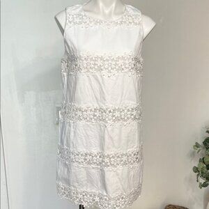 J. Crew Sleeveless Crochet Lace Stripe Mini Dress